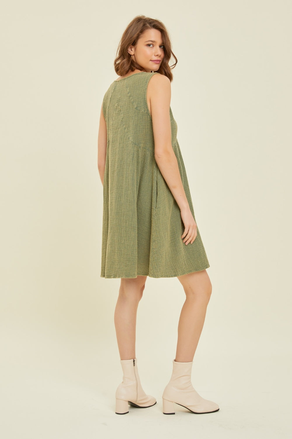 Olive Flare Mini Dress