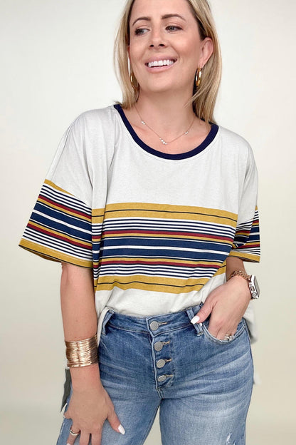 90's Stripe Contrast Tee