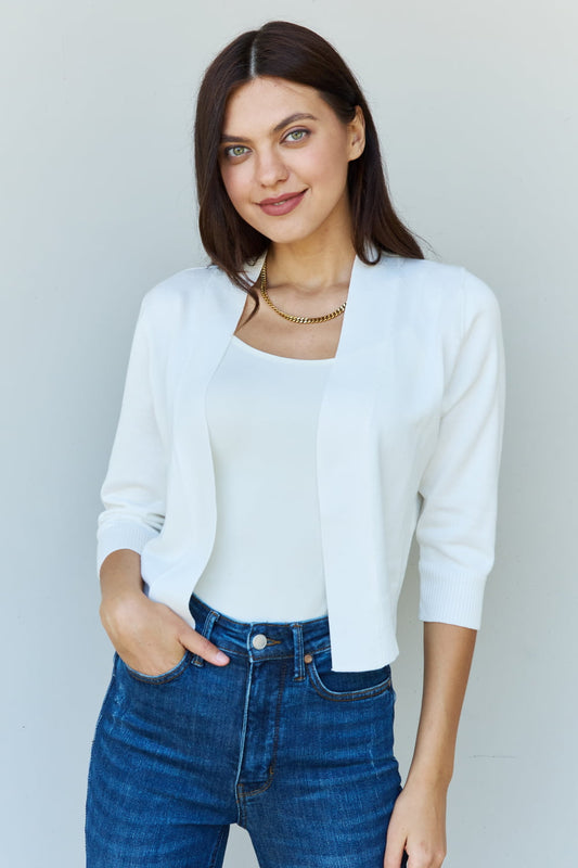 Cropped Cardigan in Ivory