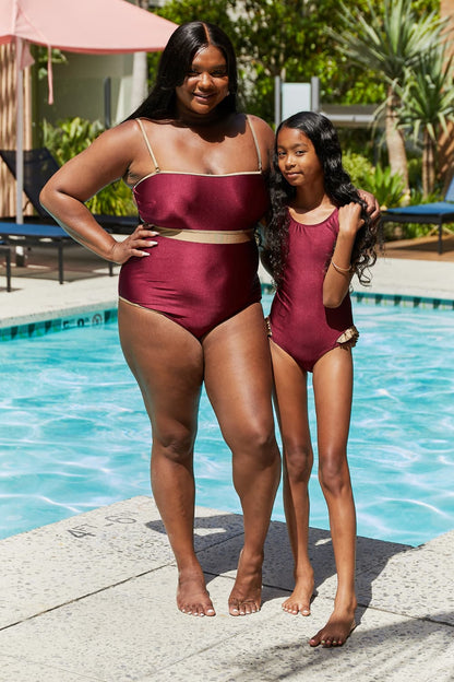 Wave Break One-Piece in Burgundy