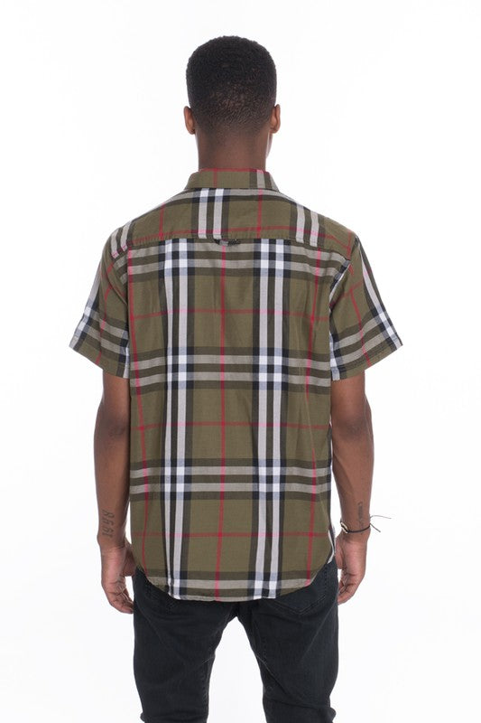 Short Sleeve Plaid Button Down in multiple colors