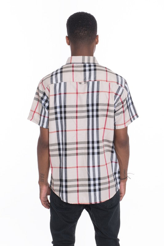 Short Sleeve Plaid Button Down in multiple colors
