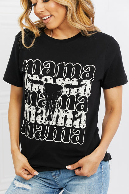 Mama Graphic Tee in Black