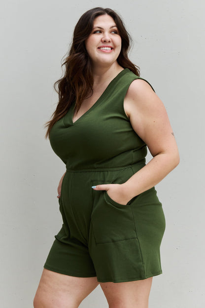 Valarie Romper in Army Green