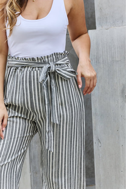 Striped Culotte Pants