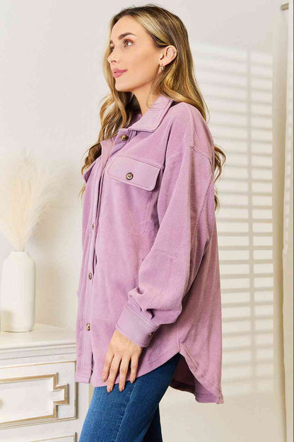Cozy Girl Shacket in Lavender