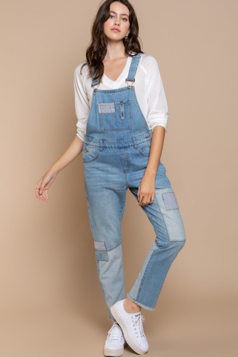 Pinstripe Patch Overalls