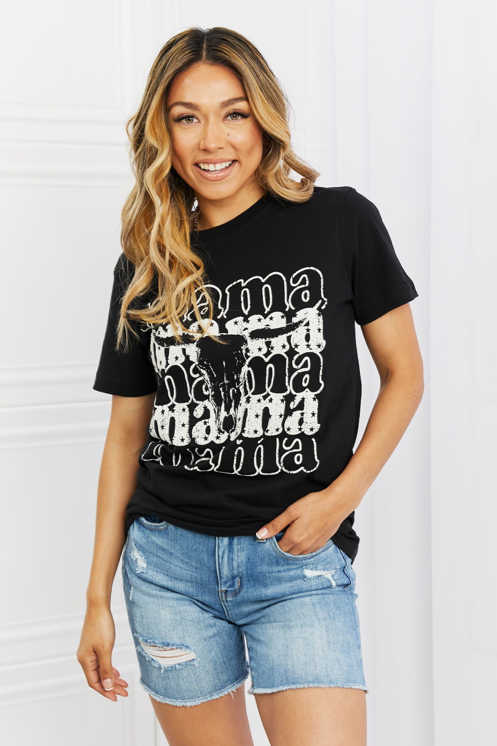Mama Graphic Tee in Black