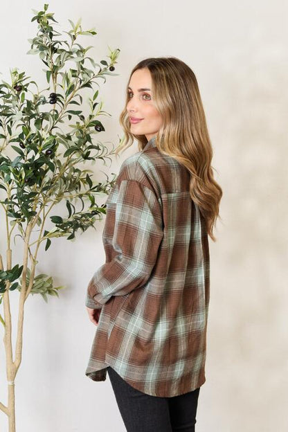 Olive and Brown Plaid Shirt