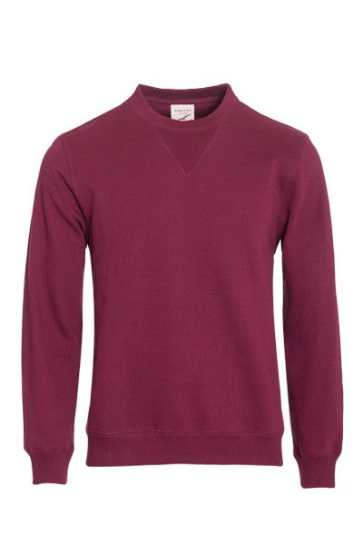 Crew Neck Fleece Shirt in Burgundy