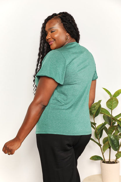 Ruched V-Neck Tee