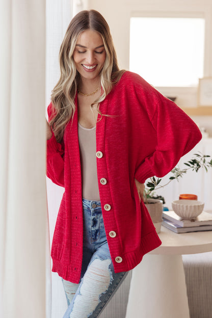 Be My Neighbor Cardigan in Red