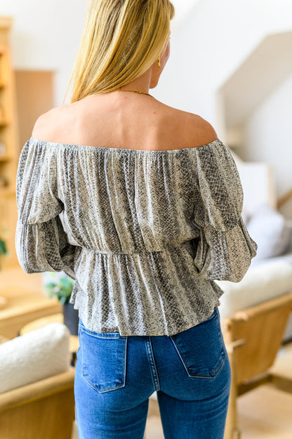 Off Shoulder Embroidered Blouse