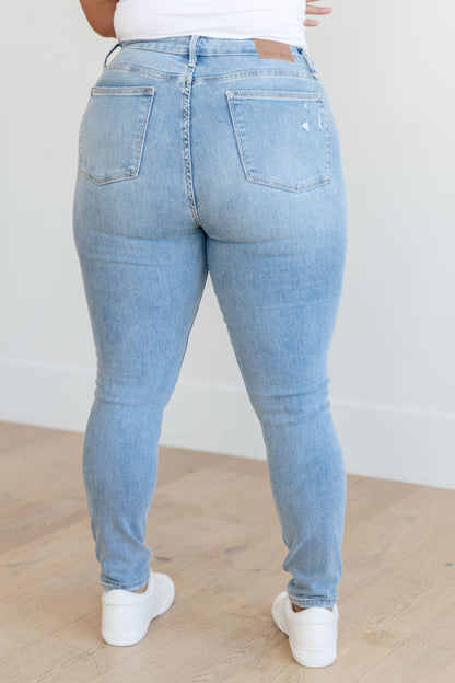 Tummy Control Distressed Skinny Jeans