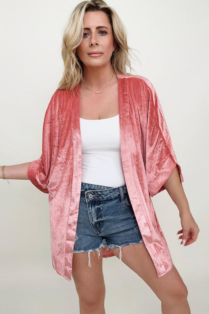 Pink Velvet Kimono