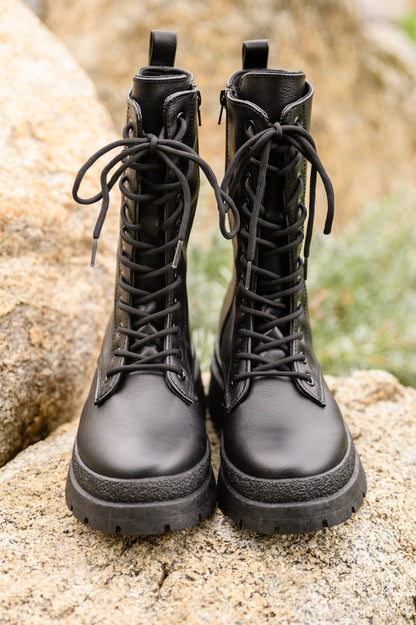 Ash Combat Boots In Black