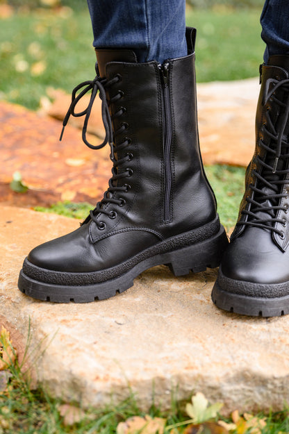 Ash Combat Boots In Black