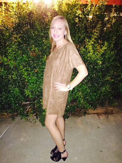 Mila Faux Suede Mini Dress - Amber Moon 