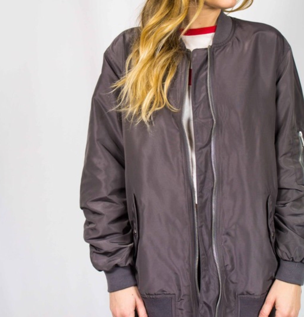 Lace-up Bomber Jacket - Amber Moon 
