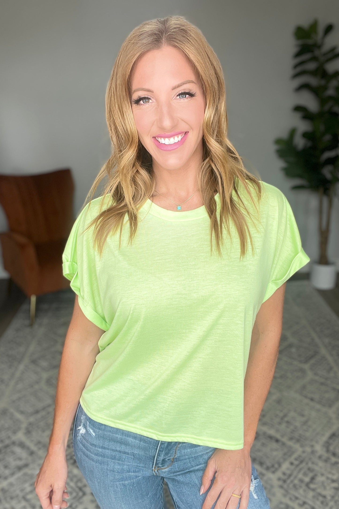 Beck Top in Neon Lime