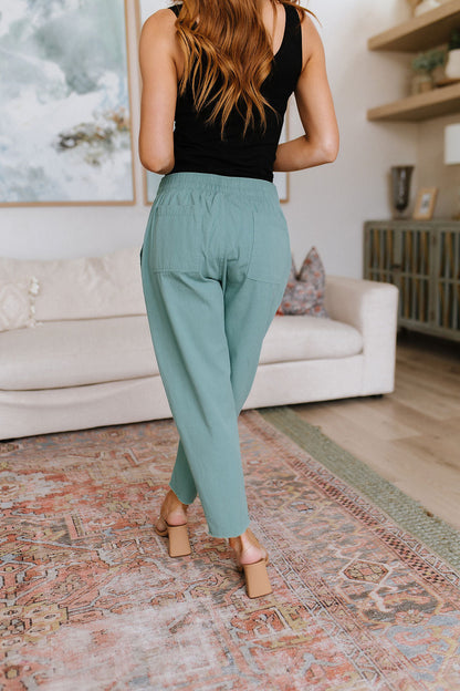 High Waisted Pants in Jade