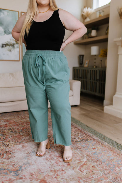 High Waisted Pants in Jade
