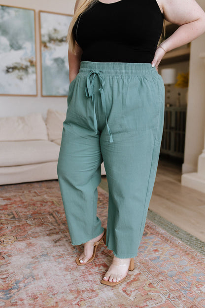 High Waisted Pants in Jade