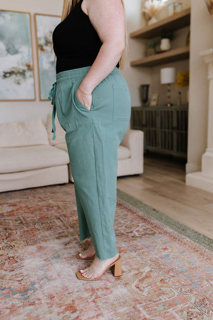High Waisted Pants in Jade
