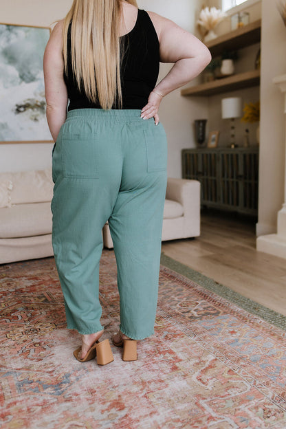 High Waisted Pants in Jade
