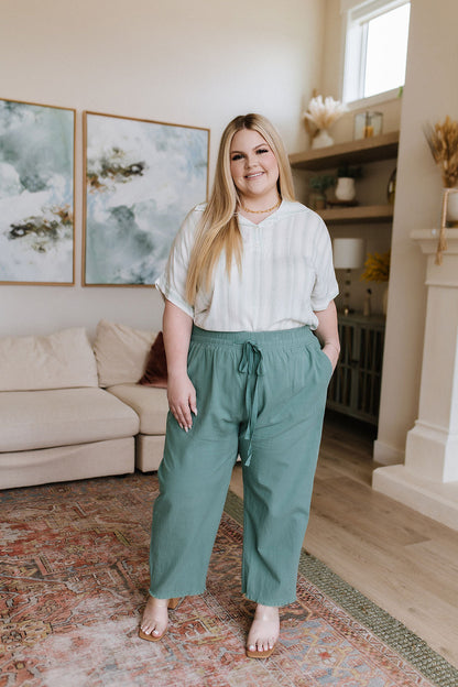 High Waisted Pants in Jade