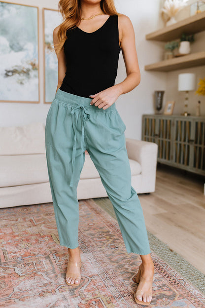 High Waisted Pants in Jade