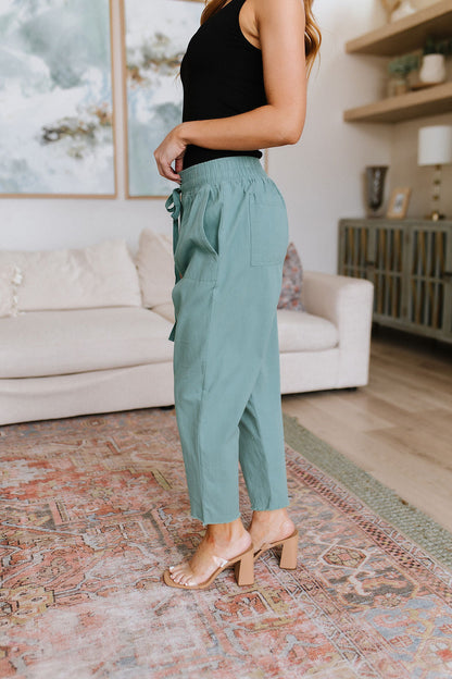 High Waisted Pants in Jade