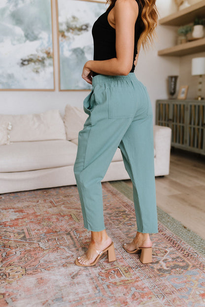 High Waisted Pants in Jade