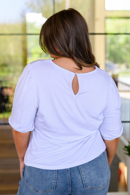Puff Sleeve Top in White
