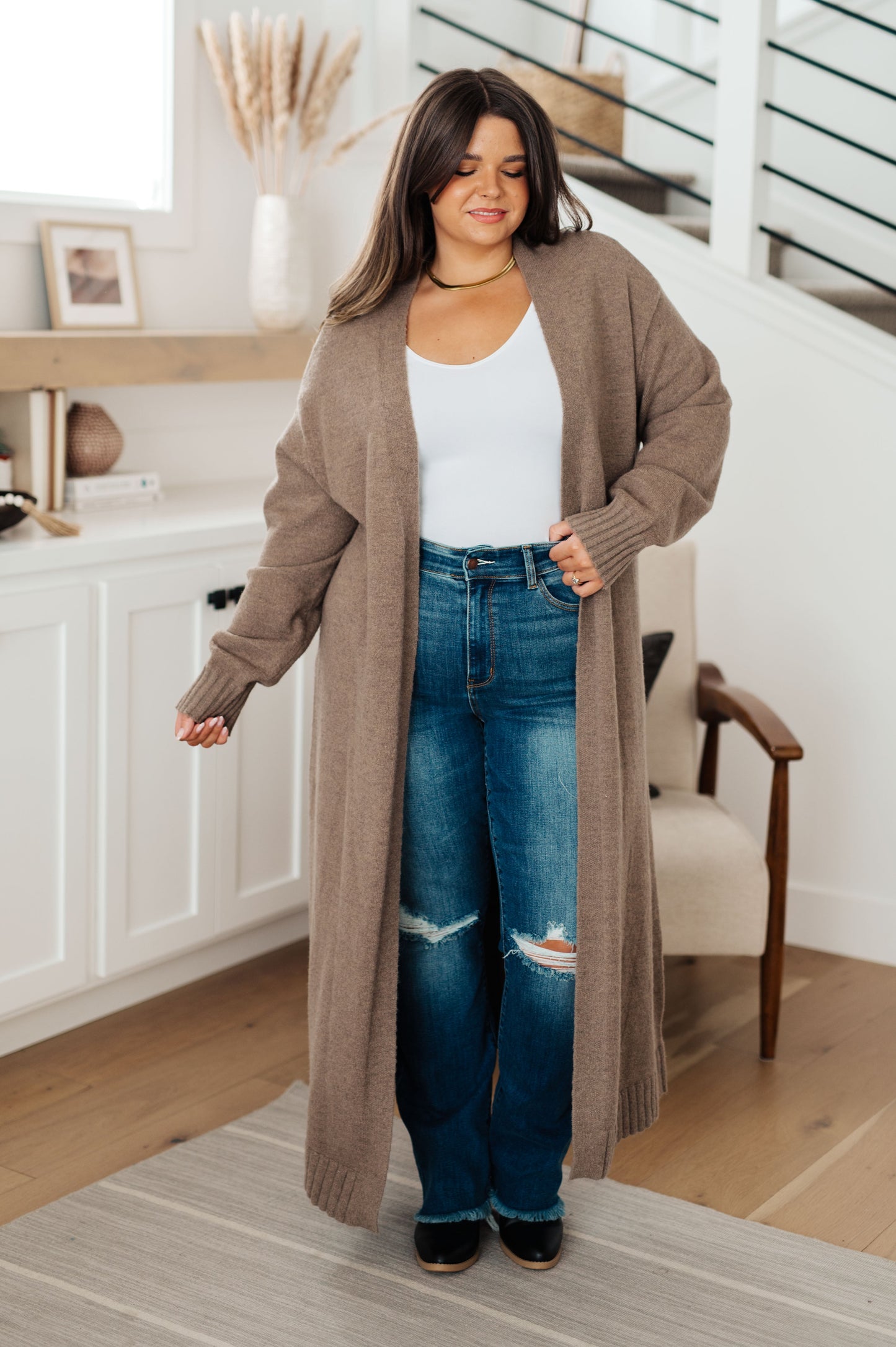 Taupe Cardigan Duster