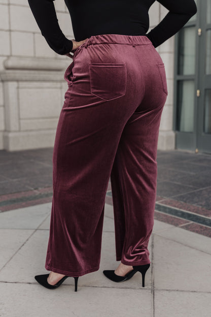 Velvet Wide Leg Trousers