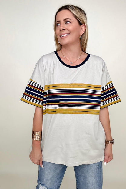 90's Stripe Contrast Tee