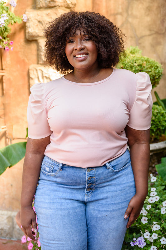 Puff Sleeve Top in Blush