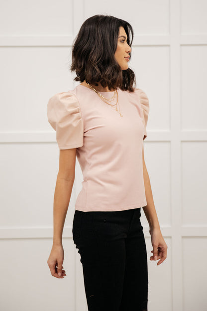 Puff Sleeve Top in Blush