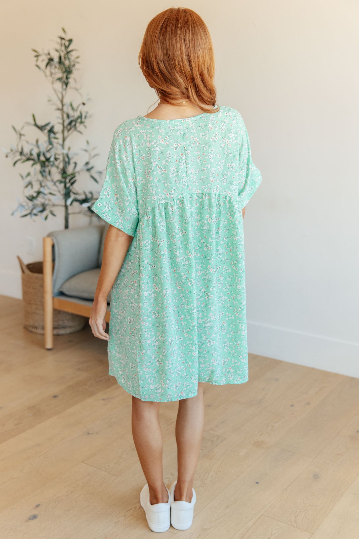 Beckie Dress in Mint Floral