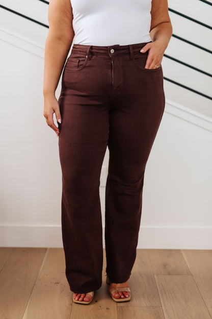 Tummy Control Flare Jeans in Espresso