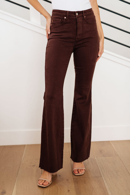 Tummy Control Flare Jeans in Espresso