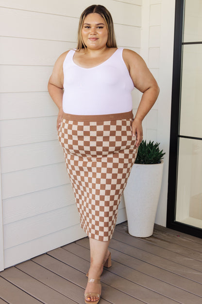 Checkered Midi Skirt