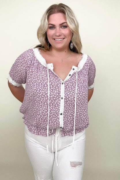 Convertible Ditsy Floral Blouse