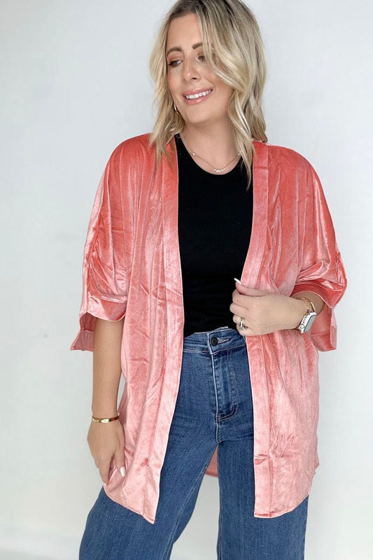 Pink Velvet Kimono