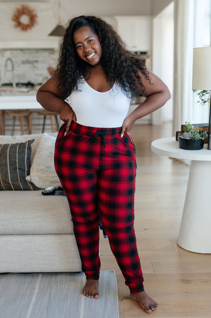 Halley Joggers in Red Plaid