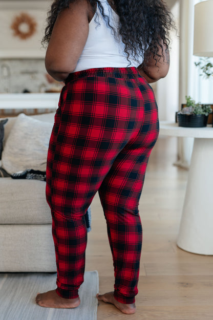 Halley Joggers in Red Plaid