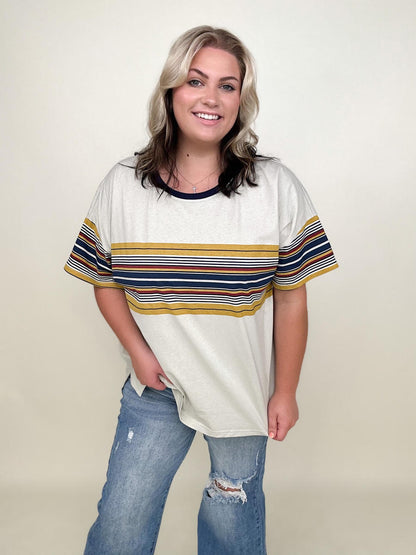 90's Stripe Contrast Tee