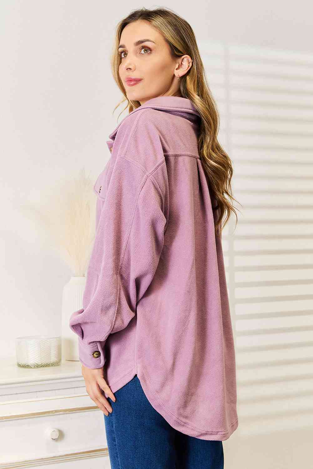 Cozy Girl Shacket in Lavender