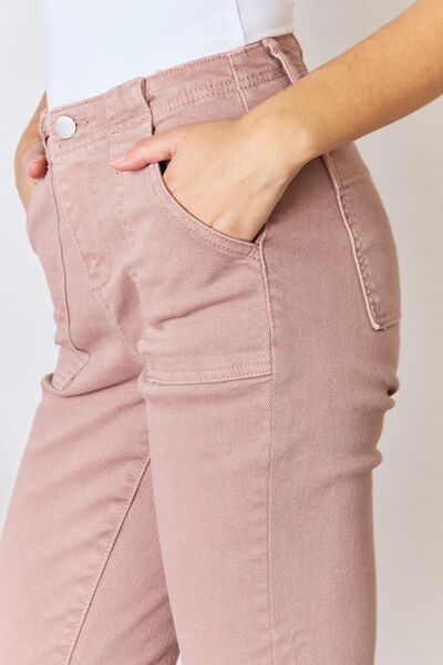 Mauve Ankle Flare Jeans